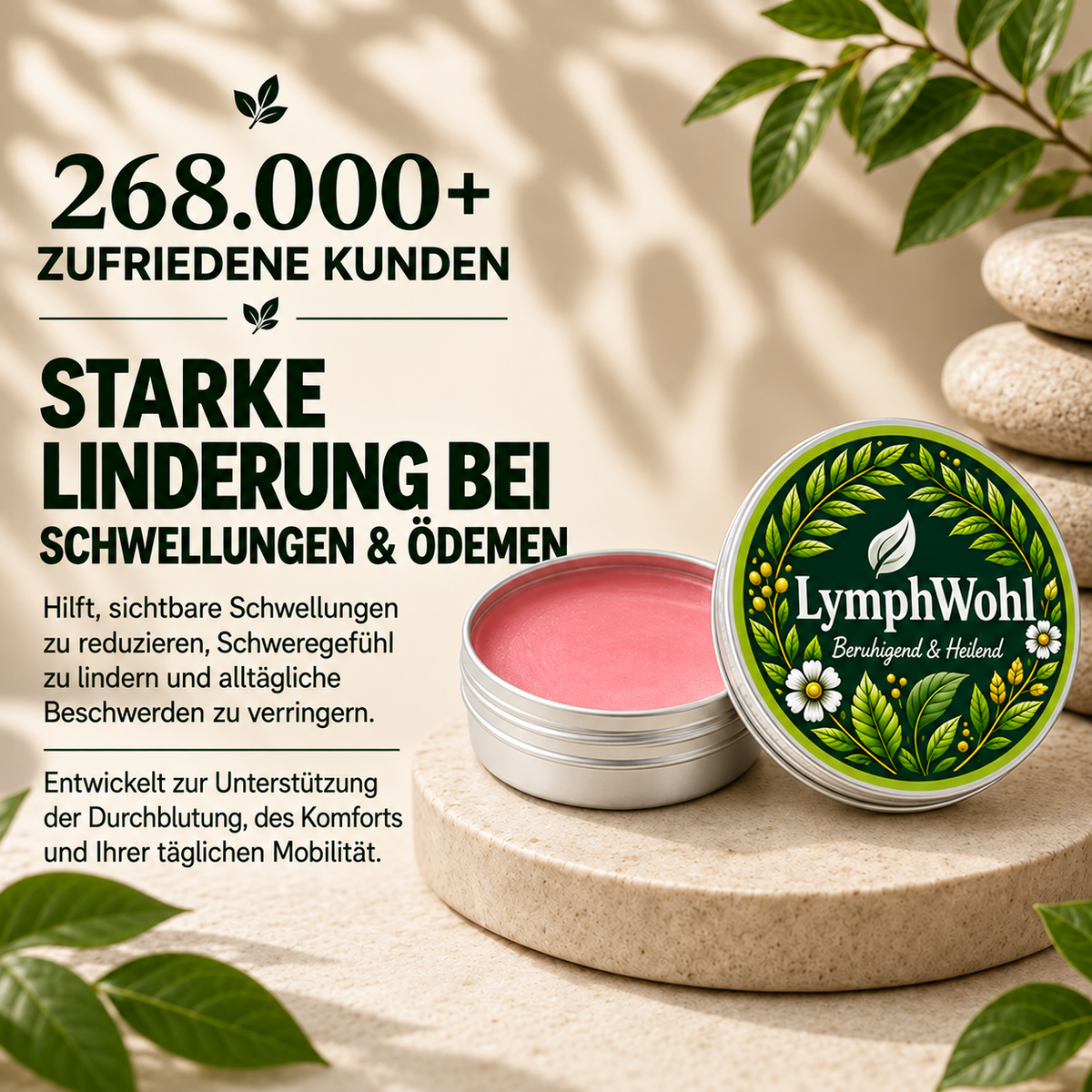 LymphWohl – Intensiv-Balsam für schwere, geschwollene und müde Beine