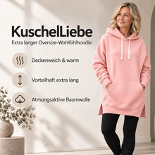 Lade das Bild in den Galerie-Viewer, KuschelLiebe – extra langer Oversize-Wohlfühlhoodie | deckenweich, warm & vorteilhaft geschnitten