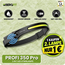 Lade das Bild in den Galerie-Viewer, PROFI 350 – 2-in-1-LED-Stirnlampe | 1-€-Aktion