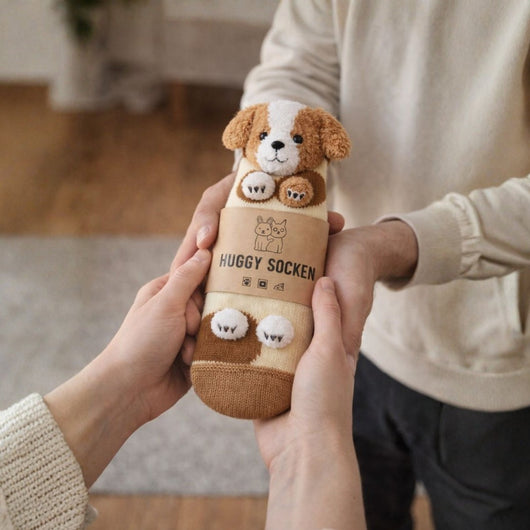 HUGGY Kuschelsocken – mit Katzen & Hunden – Einheitsgröße – Unisex