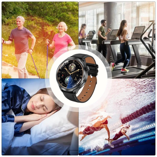 VitalSense Pro X - Gesundheits-Smartwatch mit Lederarmband (2026)
