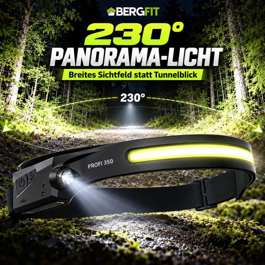 PROFI 350 – 2-in-1-LED-Stirnlampe | 1-€-Aktion