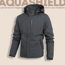 Lade das Bild in den Galerie-Viewer, AquaShield - Leichte Herren-Regenjacke mit Kapuze, wasserdicht und winddicht
