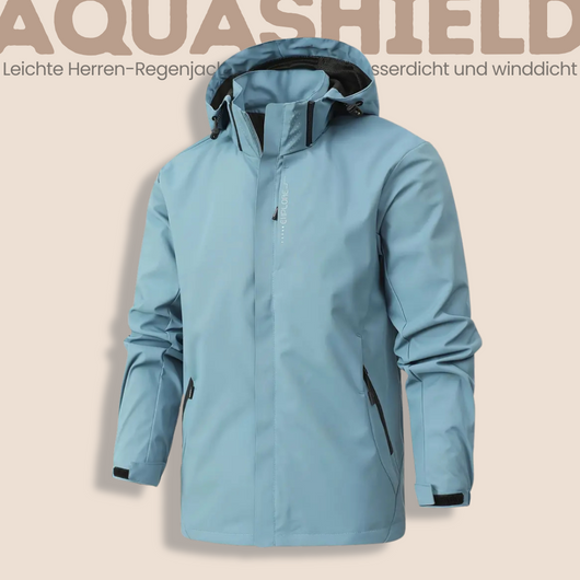 AquaShield - Leichte Herren-Regenjacke mit Kapuze, wasserdicht und winddicht