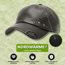 Lade das Bild in den Galerie-Viewer, Nordwärme® Leder-Winterkappe mit Fleece-Futter
