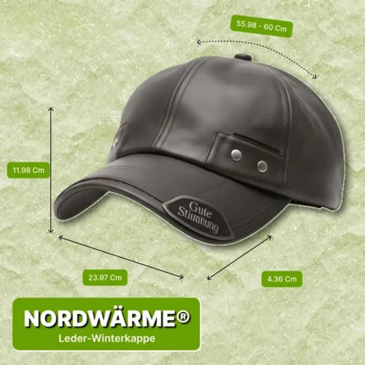 Nordwärme® Leder-Winterkappe mit Fleece-Futter