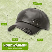 Lade das Bild in den Galerie-Viewer, Nordwärme® Leder-Winterkappe mit Fleece-Futter
