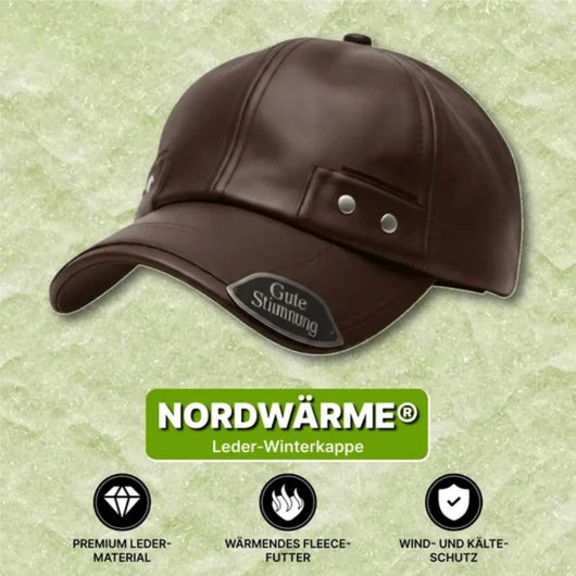 Nordwärme® Leder-Winterkappe mit Fleece-Futter