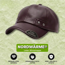 Lade das Bild in den Galerie-Viewer, Nordwärme® Leder-Winterkappe mit Fleece-Futter
