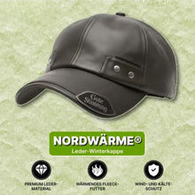 Lade das Bild in den Galerie-Viewer, Nordwärme® Leder-Winterkappe mit Fleece-Futter
