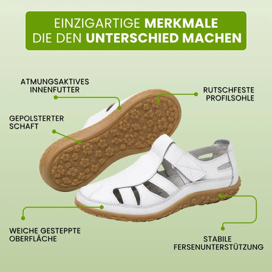 BellaVita Komfort-Sandale aus Leder — Premium-Soft · Rutschfest · Federleicht