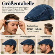 Lade das Bild in den Galerie-Viewer, Vintage Jeans-Schiebermütze aus Bio-Baumwolle – Handgefertigt
