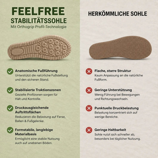 Feelfree - Orthopädische rutschfeste Komfortschuhe mit Reißverschluss für druckfreien Tragekomfort
