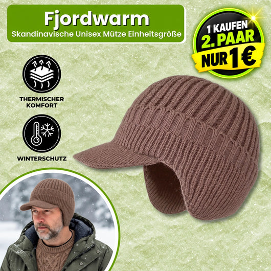 Fjordwarm – Skandinavische Wintermütze mit Ohrenschutz (Unisex-Einheitsgröße) | 1-€ Aktion