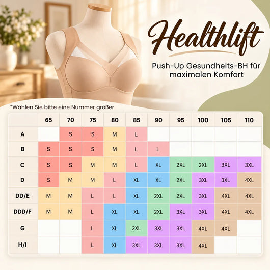 Healthlift: ergonomischer & bügelloser Komfort-BH für bessere Haltung inkl. Push-Up Effekt