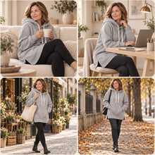 Lade das Bild in den Galerie-Viewer, KuschelLiebe – extra langer Oversize-Wohlfühlhoodie | deckenweich, warm &amp; vorteilhaft geschnitten

