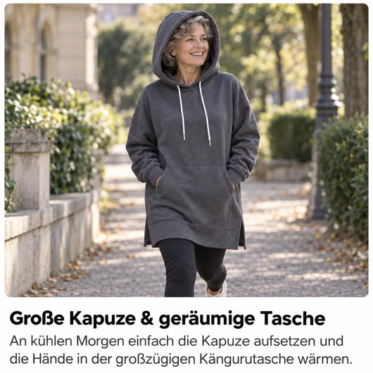 KuschelLiebe – extra langer Oversize-Wohlfühlhoodie | deckenweich, warm & vorteilhaft geschnitten