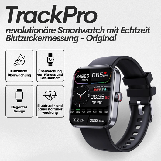 TrackPro - Gesundheitsuhr mit zertifizierter Blutzuckermessung (2026) - Original