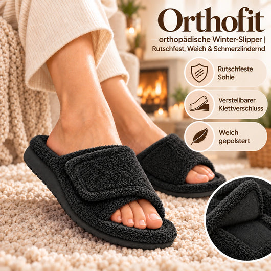 Orthofit - orthopädische Winter-Slipper | Rutschfest, Weich & Schmerzlindernd