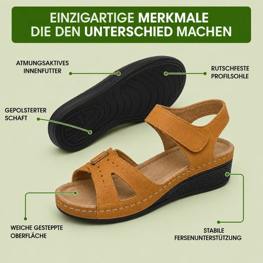 OrthoLine - Schmerzlinderne Komfort-Sandalen | Ergonomisches Fußbett · Rutschfest · Federleicht