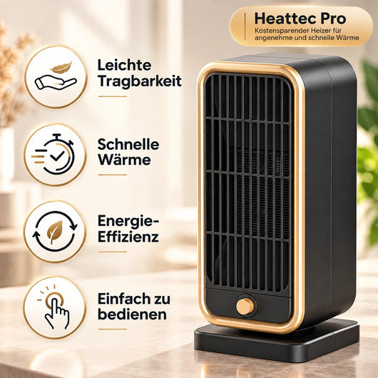 HEATEC Pro - energiesparende tragbare Komfortheizung mit hoher Heizleistung & Sicherheitssystem ohne Installation | Bis 20 m²