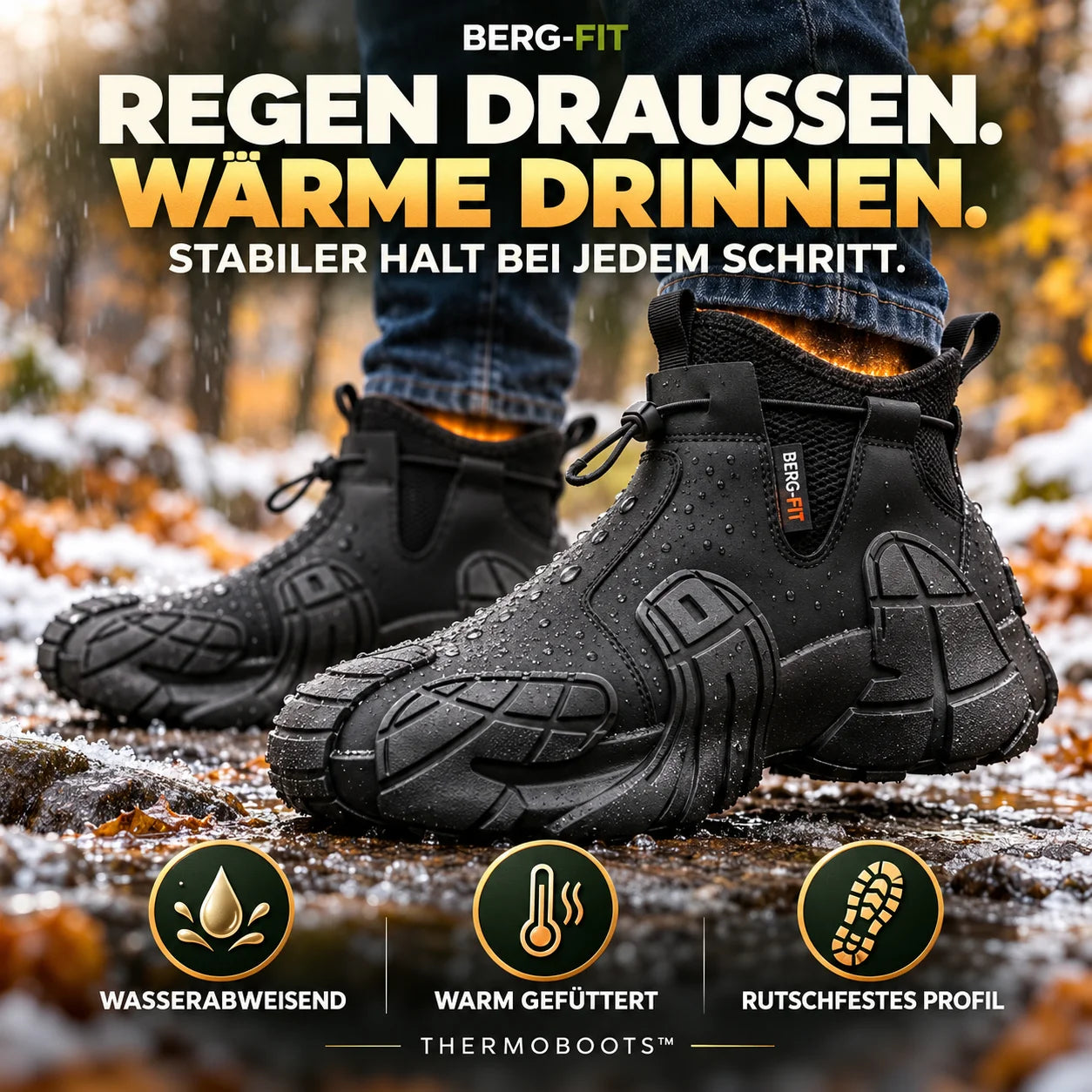 ThermoBoots – Wasserdichte Allwetter-Ganzjahresstiefel | Rutschfest & Schmerzlindernd