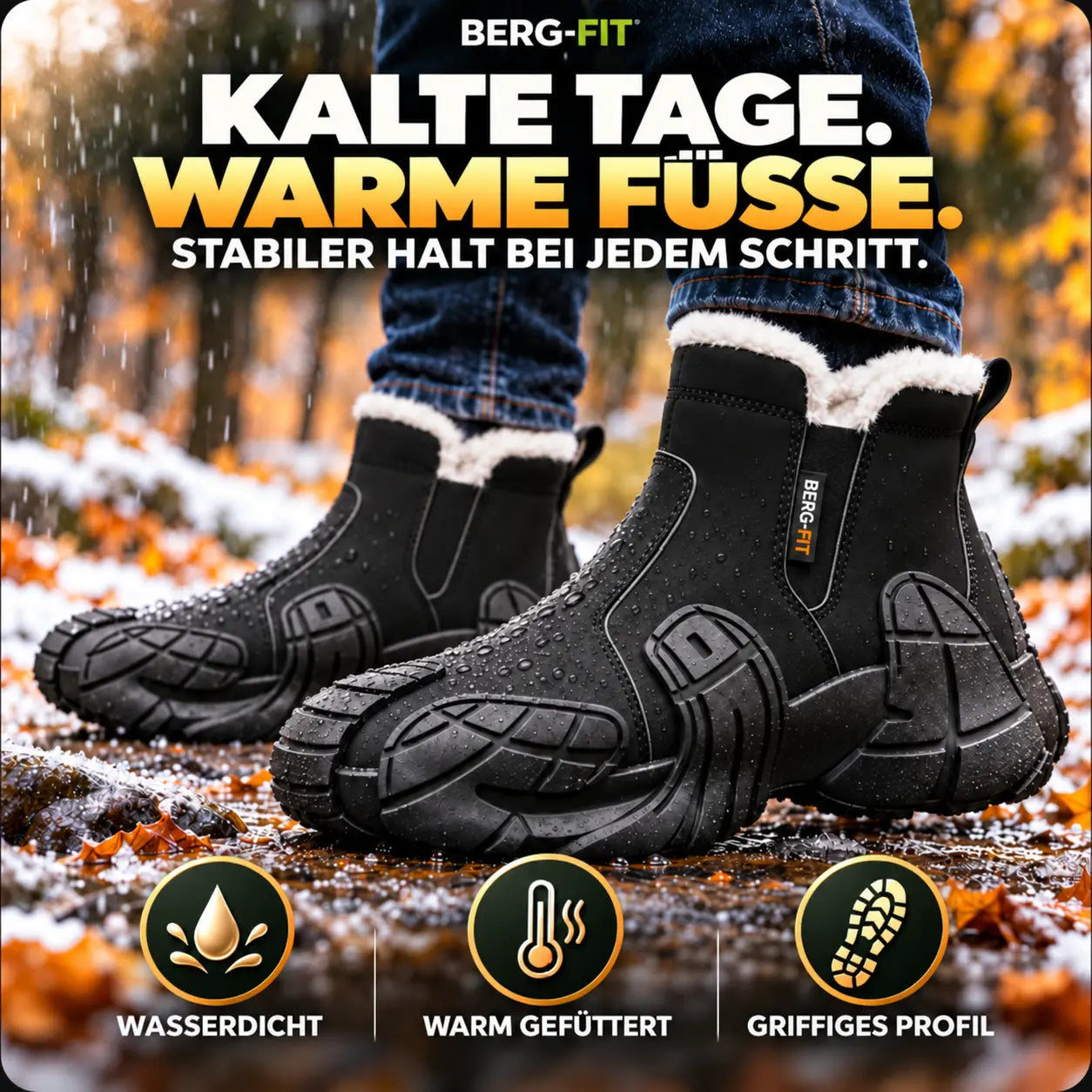ThermoBoots | wasserdichte, warm gefütterte Winterstiefel | Leicht, rutschfest & Schmerzlindernd