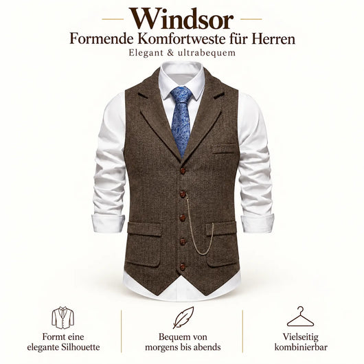 Windsor – formende Komfortweste für Herren | Elegant & ultrabequem