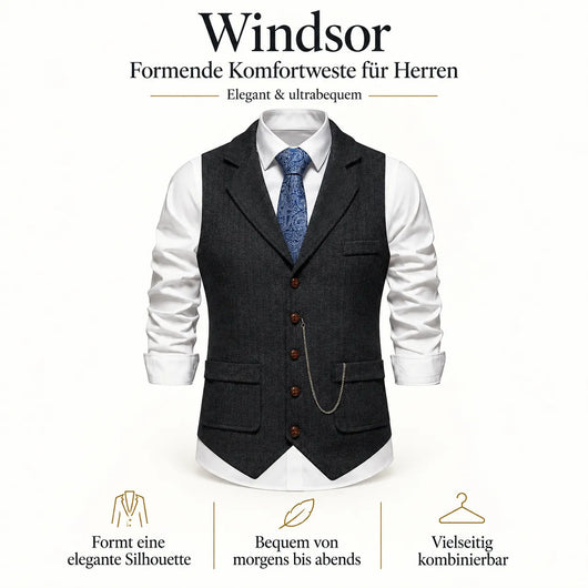 Windsor – formende Komfortweste für Herren | Elegant & ultrabequem