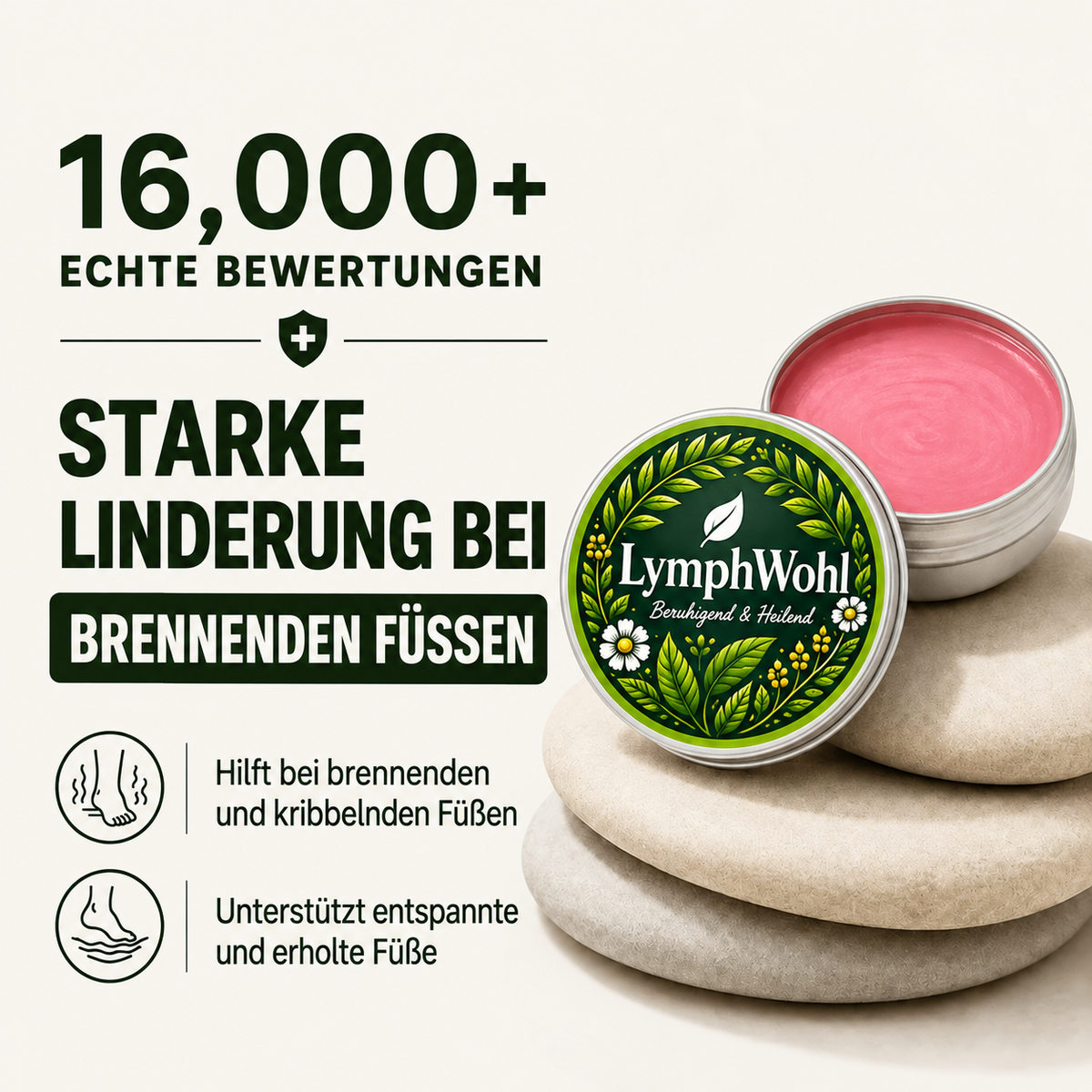 LymphWohl – Intensiv-Balsam für müde, brennende und empfindliche Füße