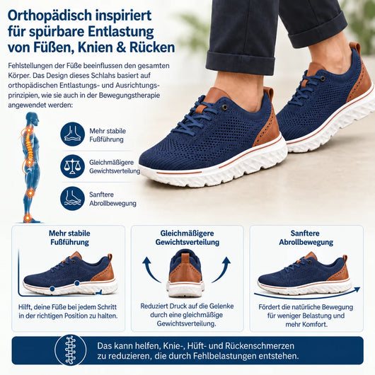FeelFree Gentleman – orthopädischer Herren-Komfortschuh | federleicht, dämpfend & einfach anzuziehen