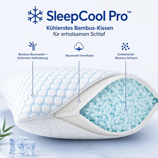 SleepCool Pro™ Kühlendes & ergonomisches Bambus-Kissen für erholsamen Schlaf