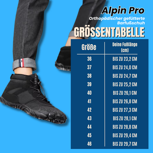 Alpin Pro - Orthopädischer gefütterte Barfußschuh für mehr Komfort